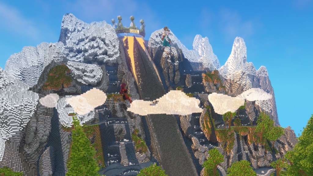 妨害マイクラクライミングゲームの配信画面